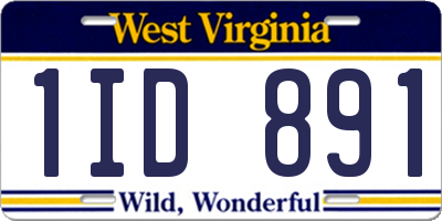 WV license plate 1ID891