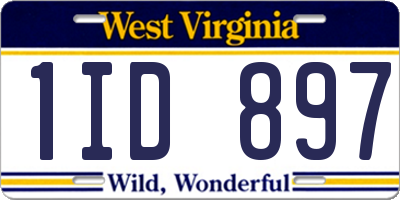 WV license plate 1ID897