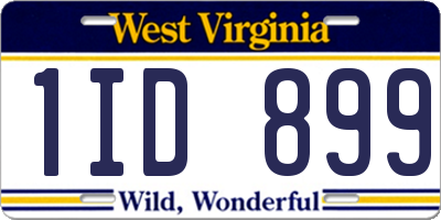 WV license plate 1ID899