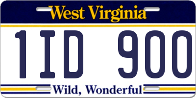 WV license plate 1ID900