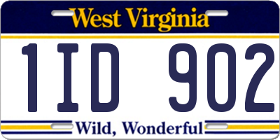 WV license plate 1ID902