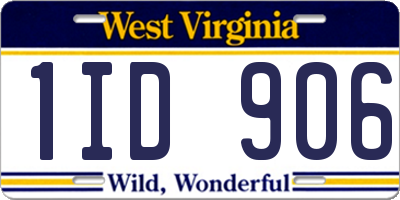 WV license plate 1ID906