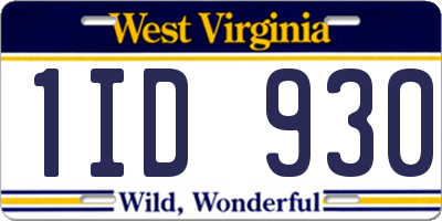 WV license plate 1ID930