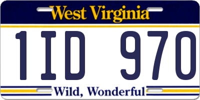 WV license plate 1ID970