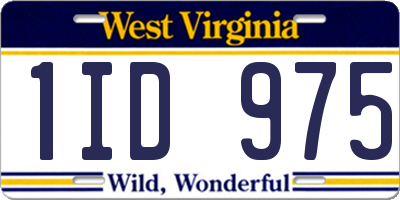 WV license plate 1ID975