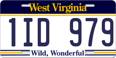 WV license plate 1ID979