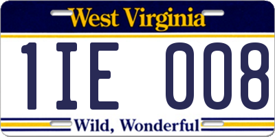 WV license plate 1IE008