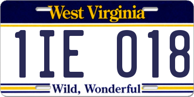 WV license plate 1IE018