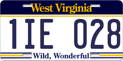 WV license plate 1IE028