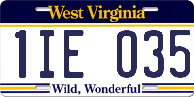 WV license plate 1IE035