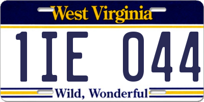 WV license plate 1IE044