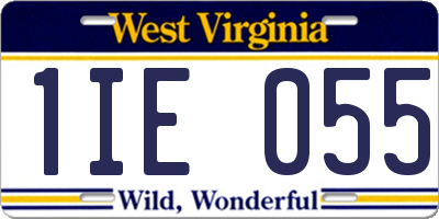 WV license plate 1IE055