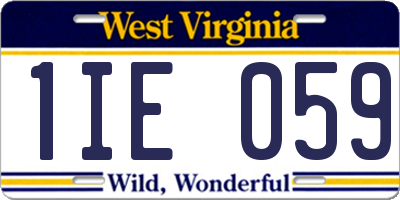 WV license plate 1IE059