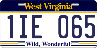 WV license plate 1IE065