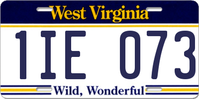 WV license plate 1IE073