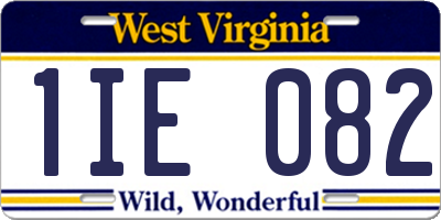 WV license plate 1IE082