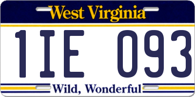WV license plate 1IE093