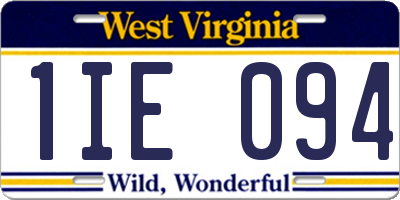 WV license plate 1IE094