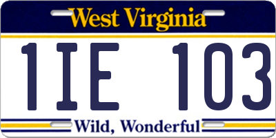 WV license plate 1IE103