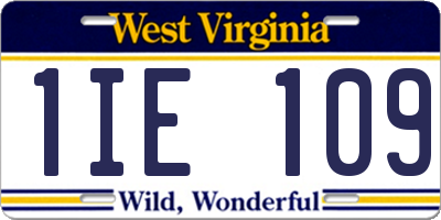 WV license plate 1IE109