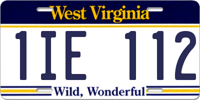 WV license plate 1IE112