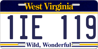 WV license plate 1IE119
