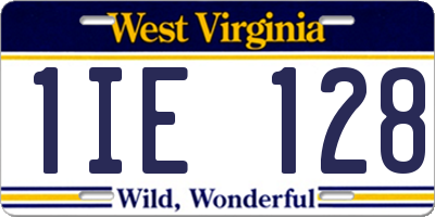WV license plate 1IE128