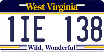 WV license plate 1IE138