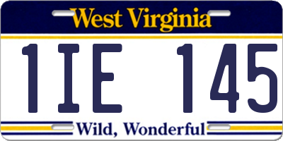 WV license plate 1IE145
