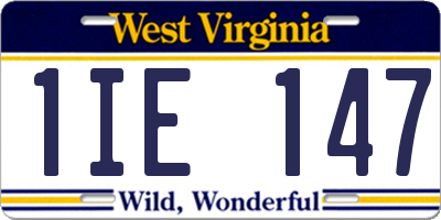WV license plate 1IE147