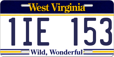 WV license plate 1IE153