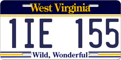 WV license plate 1IE155