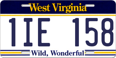 WV license plate 1IE158