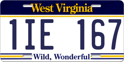 WV license plate 1IE167