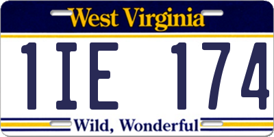 WV license plate 1IE174