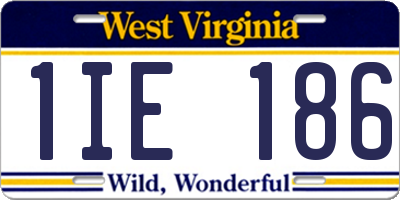 WV license plate 1IE186