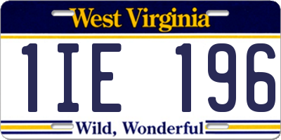 WV license plate 1IE196