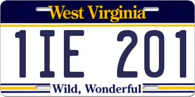 WV license plate 1IE201