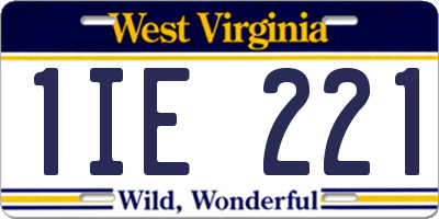 WV license plate 1IE221