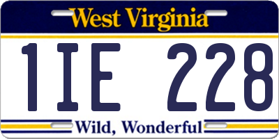 WV license plate 1IE228