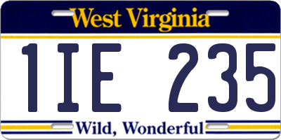 WV license plate 1IE235