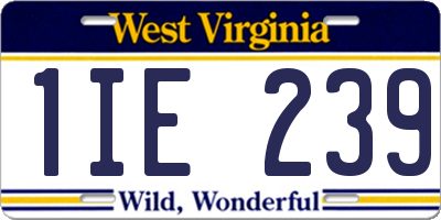 WV license plate 1IE239