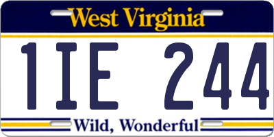 WV license plate 1IE244