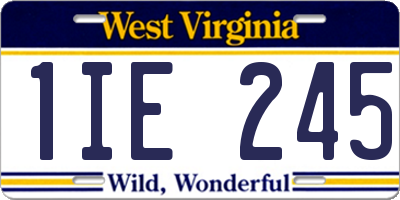WV license plate 1IE245