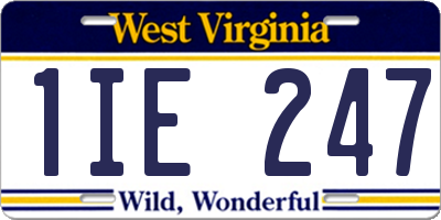 WV license plate 1IE247
