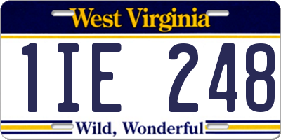 WV license plate 1IE248