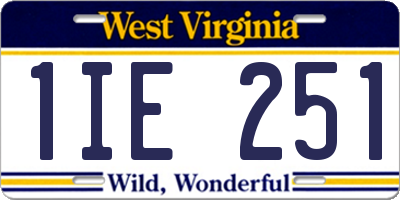 WV license plate 1IE251