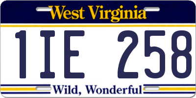 WV license plate 1IE258