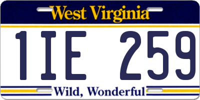 WV license plate 1IE259