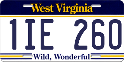 WV license plate 1IE260